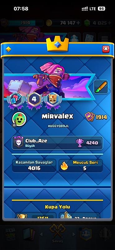 clash royale hesabı: Clash Royale hesabı – “Mirvalex” - Kral səviyyəsi: 16 (Maksimum) - — 1
