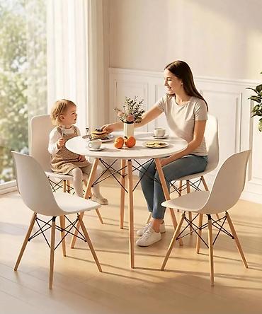 Кухонные столы и стулья: Кухонный стол и стул, Новый, Самовывоз, Платная доставка, цвет - Белый — 4