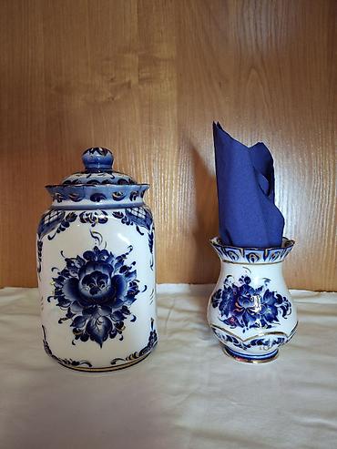 Qab-qacaq və mətbəx ləvazimatları: Çay dəsti, rəng - Göy, Keramika — 5