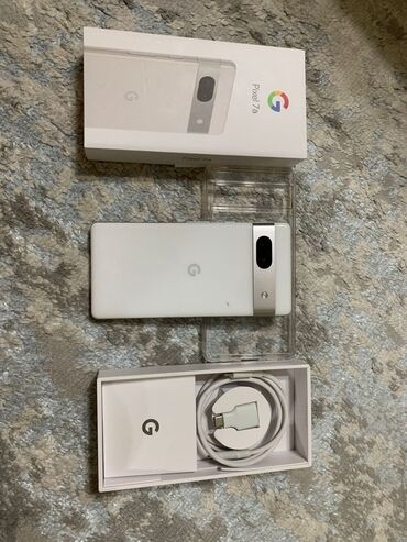 чехол pixel 7: Google Pixel 7a, Б/у, 128 ГБ, цвет - Белый, 1 SIM, eSIM