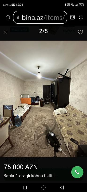 qarayevde ev: Qarayevde 5/3 mertebesinde 1 otaqli ev 300 azn ev 2 neferden artiq — 10