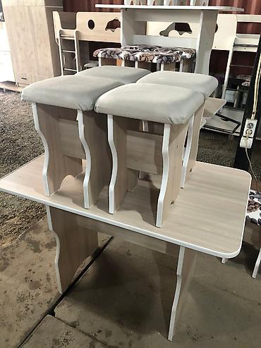 Кухонные столы и стулья: Кухонный стол и стул, Новый, Бесплатная доставка, цвет - Бежевый — 4