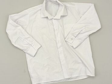 Koszule: Koszula 5-6 lat, stan - Dobry, wzór - Jednolity kolor, kolor - Biały