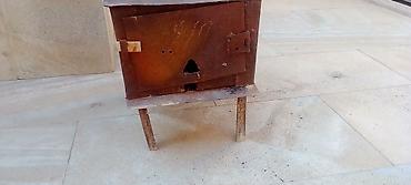 Metall soba (odunla işləyən) - Material: qalın metaldan hazırlanmış