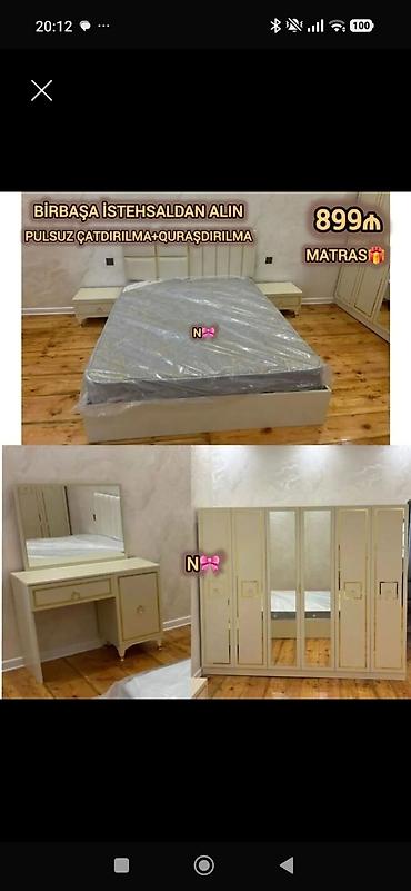tum: Yataq otağı mebel dəsti Tərkibi: - 2 nəfərlik çarpayı (yumşaq — 1