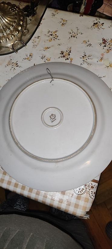 qizil onluq: Antik dekorativ farfor boşqab - Material: Porcelian/farfor - Mənşə — 1