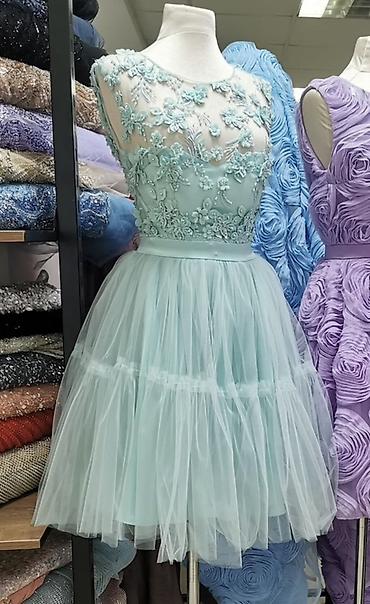 eudora mini: Kratka svečana haljina u pastelno plavoj (mint) boji. - Kroj — 2