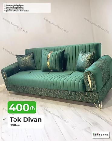 Divanlar: Tək divan – 250 sm - Açılan, bazalı mexanizm: rahatlıqla yatağa — 1