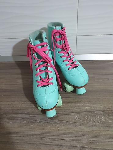 Roleri i rolšue: Rolsule - Boja čizme: mint/tirkizna - Pertle: jarko roze - Visoka — 4