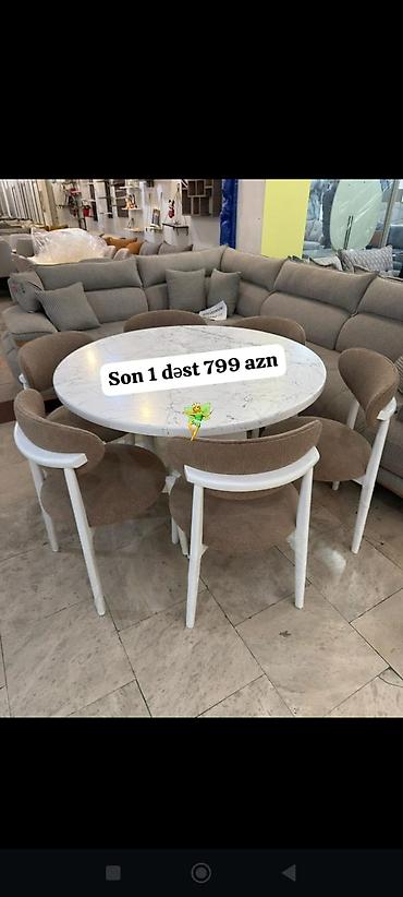 stol stul metbex: Mətbəx üçün, Yeni, Açılmayan, Yumru masa, 6 stul — 1