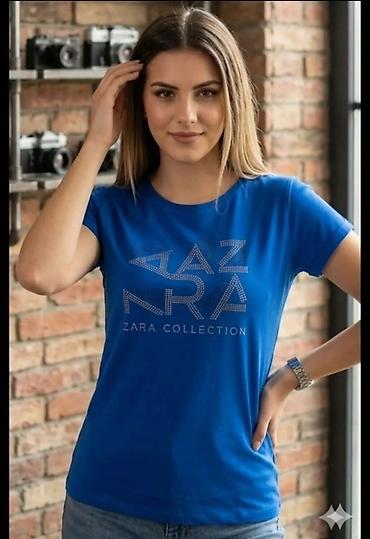 Ženska majica kratkih rukava – plava - Brend/print: „ZARA COLLECTION” na lalafo.rs Ženska majica kratkih rukava – plava - Brend/print: „ZARA COLLECTION”