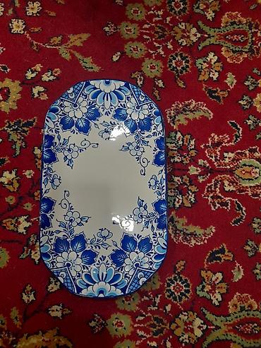 yemey: Mavi-ağ naxışlı porselen servis laynası - Material: porselen/keramika — 2