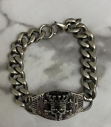 gumuş kişi sepler: Metall kişi bilərziyi – kubinq zəncirli model - Material: paslanmayan — 1