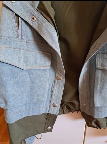 Ostale jakne, kaputi, prsluci: Zenska teksas jakna sa maslinasto zelenim detaljima, ukrasnim — 7