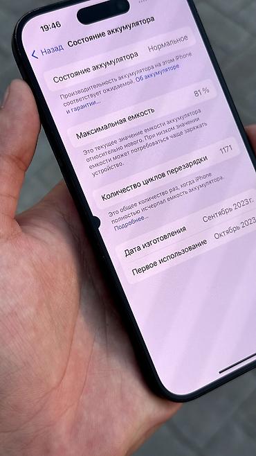 Apple iPhone: IPhone 15 Pro, Б/у, 256 ГБ, 81 % — 6