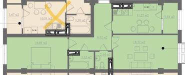 орто сай рынок квартира: 2 комнаты, 65 м², Элитка, 2 этаж, ПСО (под самоотделку)