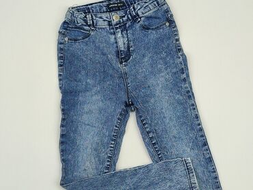 jeansy czarne z przetarciami: Spodnie jeansowe, Reserved, 9 lat, 128/134, stan - Dobry