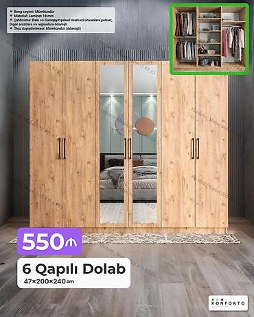Mebel: 6 qapılı geyim dolabı - Ölçü: 47 × 200 × 240 sm - Material: 18 mm — 1