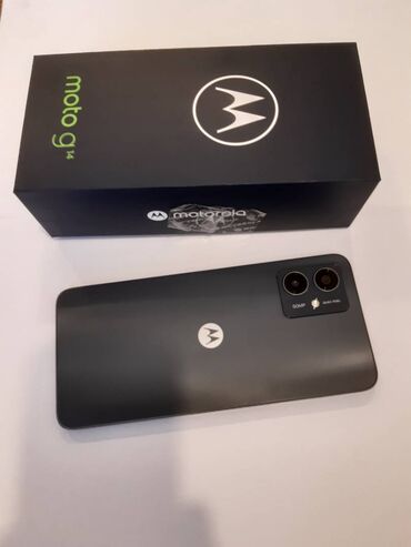 mobil telefonlar ucuz: Motorola Moto G14, 64 GB, rəng - Boz, Sensor, Barmaq izi, İki sim kartlı