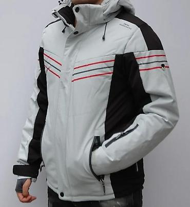 Zimske jakne: Muška zimska jakna sa kapuljačom - Boja: svetlosiva sa crnim — 5