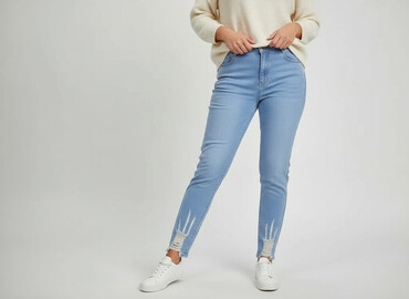 massimo dutti spodnie z wysokim stanem: Denim, Jeansy damskie, rozmiar 2XL