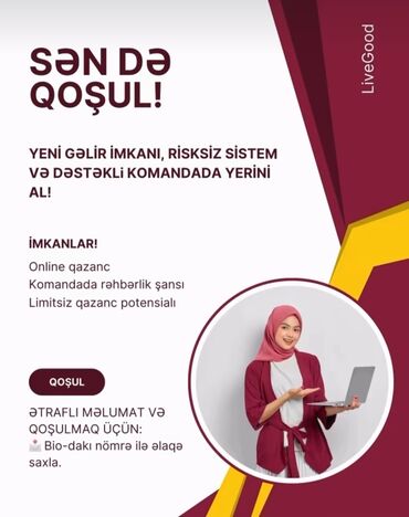 is gencede: Online qazanc imkanı – LiveGood komandası ilə qoşul! Təsvir: - Yeni