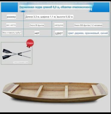 Водный транспорт: Продаю новую деревянную лодку из кедра, обшитую стекловолокном – 3,3 м — 5