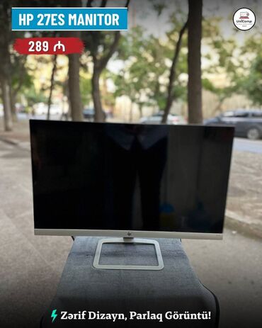 mani̇tor: 🖥️ HP 27es – Zərif Dizayn, Parlaq Görüntü! 📏 27” Full HD | IPS Panel |