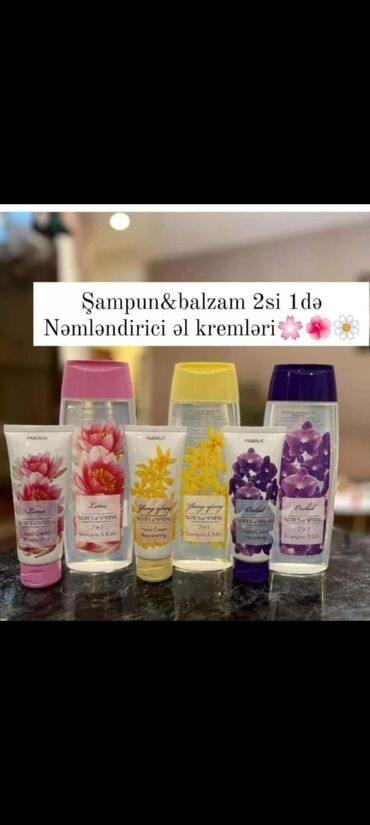 saç kremi: 250 ml Həcimli Şampun & Balzam 4 azn 70 ml Əl Kremi Nəmləndirici