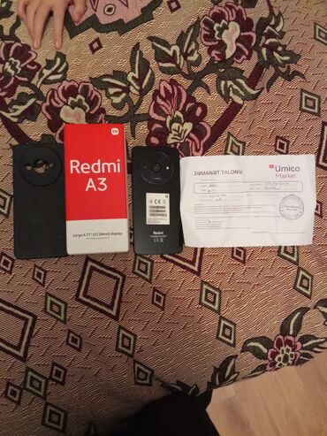 Alcatel: Redmi A3, 128 GB, rəng - Qara, Sensor, Barmaq izi, İki sim kartlı