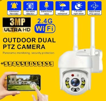 su iatehsali avadanliqi: Wifi Camera 3MP Simsiz WiFi Təhlükəsizlik Kamerası, 355° Dönmə-Əyilmə