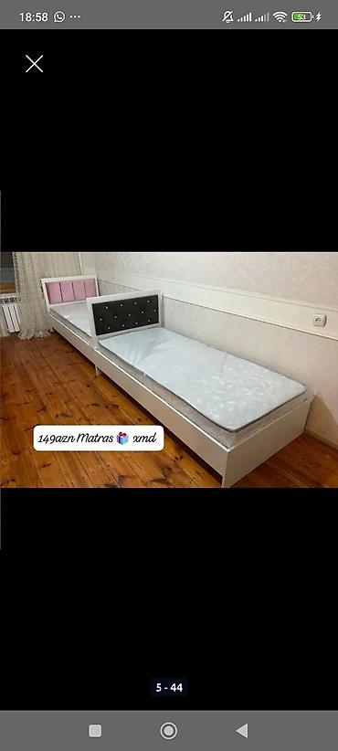 Ağ rəngli tək nəfərlik çarpayı dəsti. - Ölçü: təxmini 90x190 sm