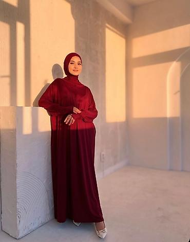 Повседневные платья: Повседневное платье, Made in KG, Осень-весна, Длинная модель, Трикотаж, Оверсайз, XL — 5