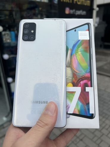 Samsung: Samsung Galaxy A71, 128 GB, rəng - Ağ, Zəmanət, Barmaq izi, İki sim kartlı