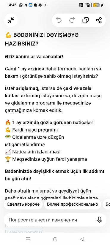 Xüsusi fitnes və qidalanma dəstəyi – 1 ayda görünən nəticələr lalafo.az -da Xüsusi fitnes və qidalanma dəstəyi – 1 ayda görünən nəticələr