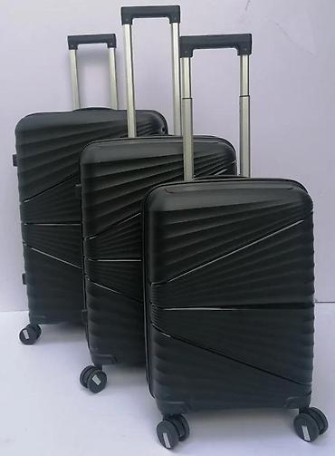 Putni koferi i torbe: Set tvrdih kofera – 3 komada, crna boja - Materijal: čvrsta ABS/PC — 2