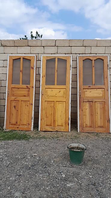 plastik qapilar islenmis: Taxta iç qapılar – 3 ədəd - Material: təbii şam/kətan ağacı (ağac — 1
