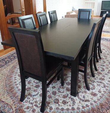 kuxna stol stul qiymetleri: Qonaq otağı üçün, İşlənmiş, Açılan, Dördbucaq masa, 8 stul, Türkiyə