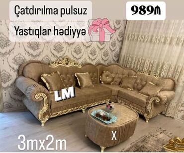 Künc divan, Yeni, Açılmayan, Bazasız, Parça, Şəhərdaxili pulsuz çatdırılma