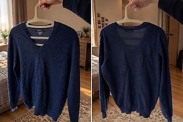 дублёнка zara: Мужской свитер BENSU - Цвет: темно‑синий (navy) - Вырез: V‑образный - — 3