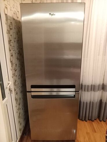 et xaladelniki: Б/у 2 двери Whirlpool Холодильник Продажа, цвет - Серебристый, С колесиками