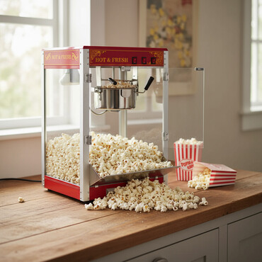 Ostali kuhinjski aparati: Aparat za kokice – Mašina za kokice retro dizajn crvena 🍿 Mašina za — 1