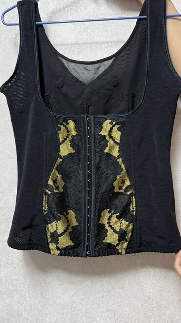 женское нижнее белье кружевное: Корсет-майка утягивающий - Цвет: черный с декоративными вставками