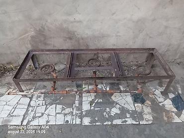 Sənaye tipli 3 gözlü qaz ocağı karkası - Tam metal konstruksiya