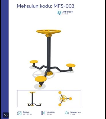 Digər trenajorlar: Açıq hava fitnes avadanlıqları – sarı/qrafit rəng palitrası, metal — 6