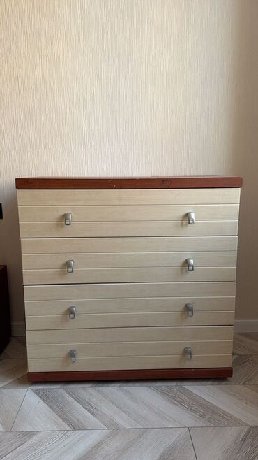 Спальные гарнитуры: Спальный гарнитур, Б/у, Двуспальная кровать, Шкаф, Комод, Белоруссия, ДСП, Самовывоз, цвет - Бежевый — 6