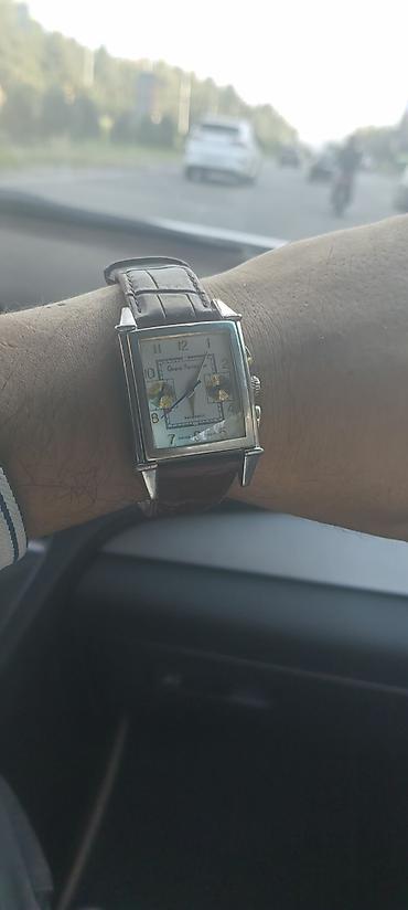 кожан: Часы Girard-Perregaux (GP) с квадратным корпусом и кожаным ремнем - — 1