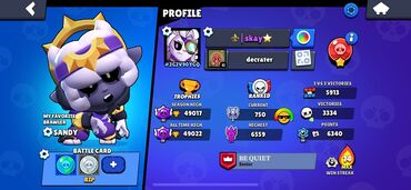 şəvə: Brawl Stars oyunu üçün hesab təklif olunur. Bu hesabda Sandy adlı