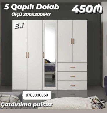 5 10 taxta qiymeti: Yeni, Açılan, 5 qapı Qarderob, paltar dolabı