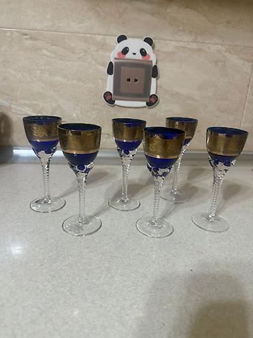 goy su: Qədəhlər, rəng - Göy, Şüşə, 6 ədədli dəst — 1
